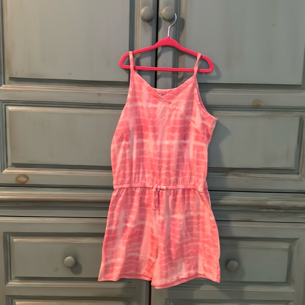 Pink tie-diy kick around jumpsuit